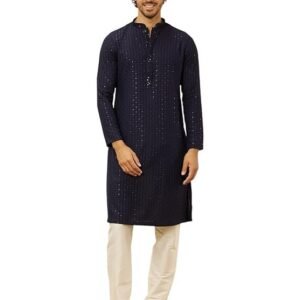 manyavar-mens-viscose-chikankari-kurta-pyjama-set