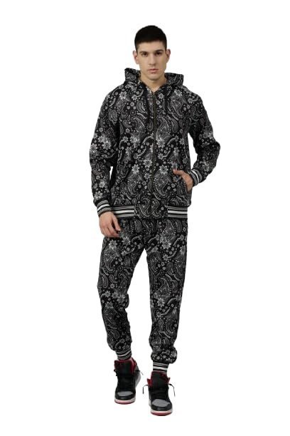 Go Devil Men Hoodie & Track Pants Co-Ord Set Design Printed Black and White Style Jacket with Pant Co ord Sets Mens.