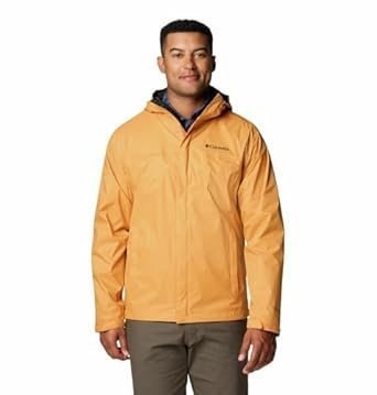 Columbia Men Yellow Omni Tech Watertight II Waterproof Rain Jacket, L