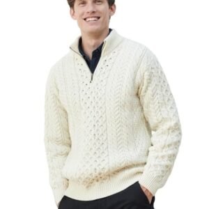 mens-merino-wool-aran-1-2-zipper-sweater