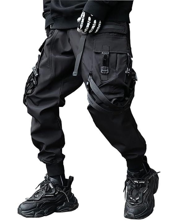 Niepce Inc Men's Japanese Streetwear Techwear Cargo Pants with Design