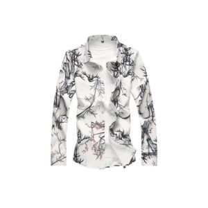 ZAFONI Men Shirts, Plus Size Men Shirt Autumn Printing Long Sleeve Shirts Mens Clothes Casual Shirts Men